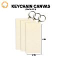 Pack of 3 Primed Keychain Canvas Boards (2x4 inches) Portable Mini Art Canvas with Metal Keyring for Acrylic Oil, and Gouache Painting – Perfect for DIY Crafts, Personalized Gifts & On-the-Go Creativity. 
