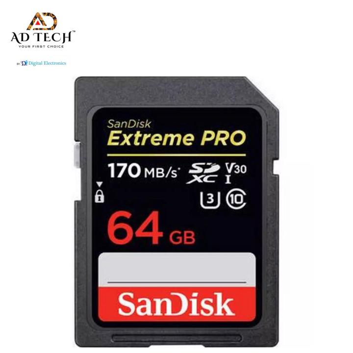SanDisk Extreme PRO 64GB - 170 MB/s - SDXC / UHS-I / U3 / V30 - Memory Card