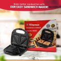 Vitamax sandwich maker samosa maker sandwichmaker VM8086 750w Nonstick sandwich bread sandwich maker grill 4 slice 1 year warranty. 