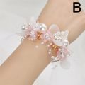 Pearl Crystal Wrist Corsage Bridesmaid Children's Hand Flower Marriage Beautiful Bride Wedding Bracelets Girls Jewelry Wrist New. 