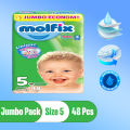 Molfix Diaper Jumbo Pack - Size5, Junior (11-18Kg, 48 Pcs). 