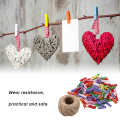 200 Pcs Natural Wooden Mini Clothespins Clip Peg with 1 Roll 50 Meter Jute Twine. 