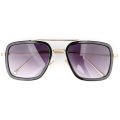 Tony Stark Square Sunglasses - Iron Man Sun Glasses Vintage Square Metal Frames. 