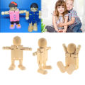 5/1Pcs Family Five-color Wooden Peg Doll Handmade Painting Doll Crafts Unfinished Children's Graffiti Solid Wood DIY Decoration. 