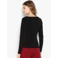 Jersey Cotton Full sleeves Black Square neck t shirt for girls. 