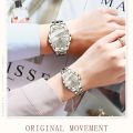 Watches for Him and Her Waterproof Stainless Steel Quartz Gold Couple Items for Lovers Men Women Wristwatches. 