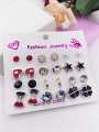 Earrings set of 12 pairs for girls fashion ear rings tops studs - PS. 