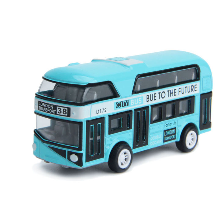 Double-Decker Bus London Bus Design Car Toys Sightseeing Bus Vehicles Urban Transport Vehicles Commuter Vehicles,Blue