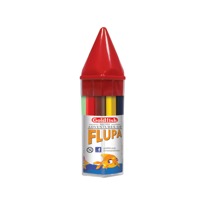 Goldfish Color Pencil - Colors Set For Kids - School Stationery - Pack of 12 Colors Half Size in Hex Plastic Can Best Quality Color Pencils Recommended For Junior Kids