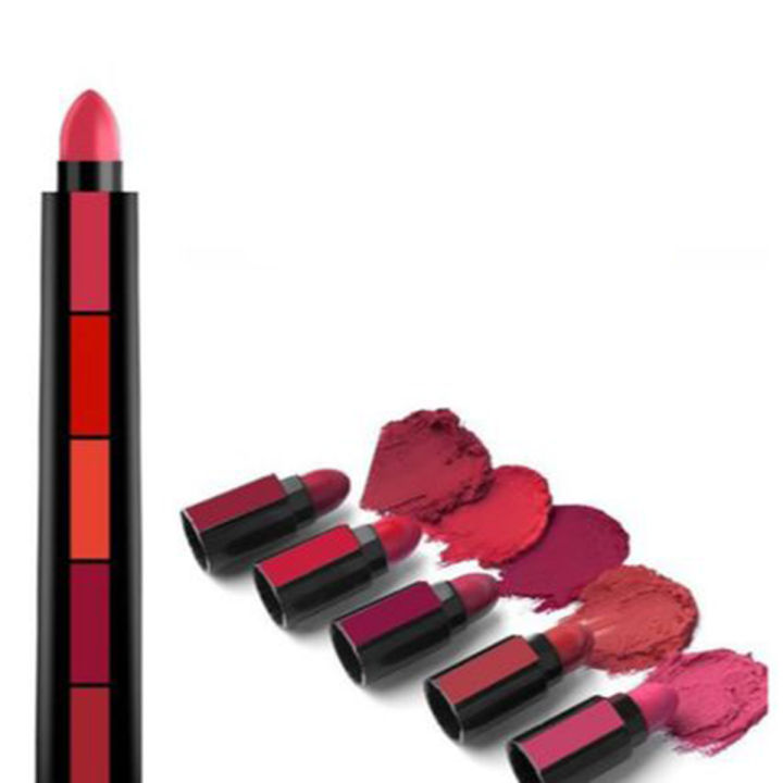 5 in 1 Lipstick Matte lipsticks Waterproof | Long Lasting |Lipstick Long lasting Random Shades Lipsticks 3.5g