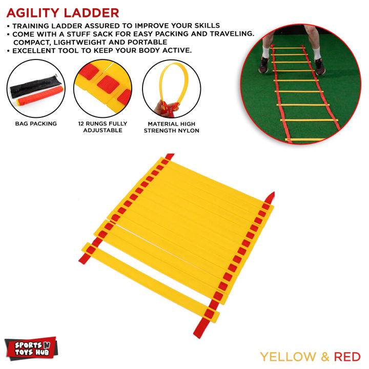 Ultimate Agility Ladder Speed Training Equipment 12 Adjustable Rungs Endurance Speed Ladder For Kids and Adults - Included Carry Bag