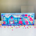 Frozen Doll House - Happy Family Villa Set For Girls - Lovely Blue Doll House For Girls - Blue Color Dollhouse Furniture Set - 30cm x 20cm x 10 cm. 
