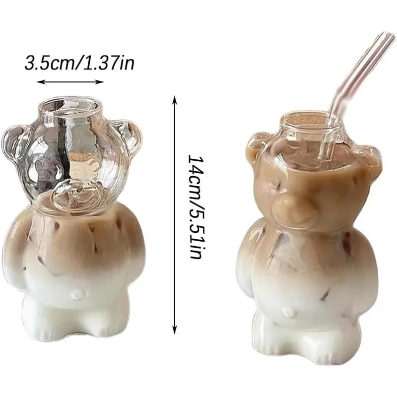 Cartoon Bear Glass Coffee Mug