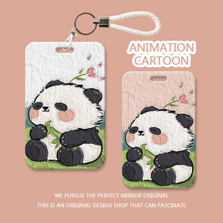 【Factory-direct】 Cute Panda Card Set Plastic Card Case Cartoon ID Badge ...