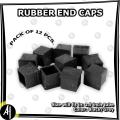 Rubber End Caps - Square - 1.5" (Pack of 12 Pcs.). 