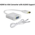 Hdmi To Vga Converter With Sound- White. 