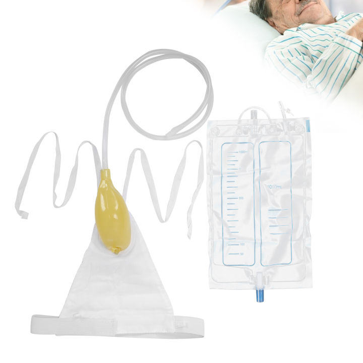 Men Urinal Male Urination Device Funnel Urine Bag for Elderly Bedridden Patient 1000ml