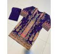 Mushif Collection 2Pcs Stiched 3D Block Printed Linen Dress For Women And Girls. 