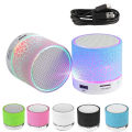 Mini Portable Bluetooth & Rechargeable Speaker with Light + SD Card + USB Supported Multi Color. 