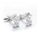 YSL Silver Metal Cufflinks For men. 