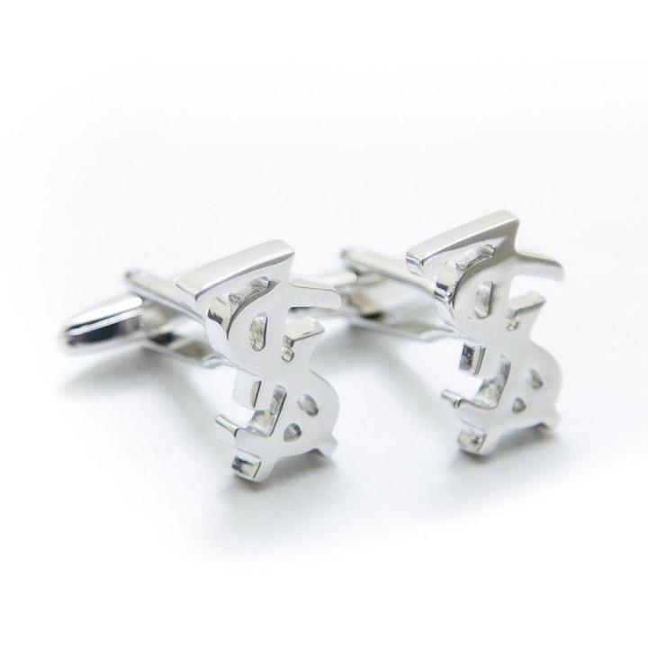 YSL%20Silver%20Metal%20Cufflinks%20For%20men%20-%20Image%202