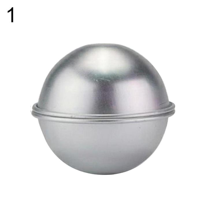 2Pcs 4.5/5.5/6.5cm 3D Aluminum Alloy Homemade Round Sphere DIY Bath Bomb Mold