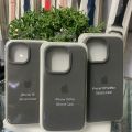 Official Silicone Case for iPhone 15 / 15 Plus / 15 Pro / 15 Pro Max Case – Back Cover with Apple Logo – Natural Titanium. 