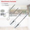 Electric 7 Speed Hand Mixer with 4 Pieces Stainless Blender, Bitter for Cake Cream Mix, Food Blender Beater for Kitchen 260 Watt Hand Blender, Egg Beater, Food Blender, Hand mixer, Stainless Steel Attachments 2 Whiskers & 2 Beaters (White). 