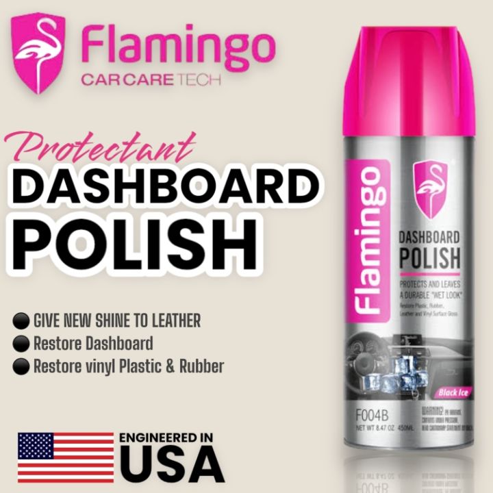 Flamingo Car Dashboard Polishes, Leather Polishes – 450 ml Car Plastic Restorer Back To Black Gloss Car Cleaning Products Auto Polish And Repair Coating Renovator For Cars Auto Detailing