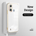 AnDyH Original Phone Case for Infinix Itel A49 A58 Luxury Fashion Couples Pattern Plating Silicone Phone Cover with Free lanyard. 