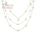CANNER Real 925 Sterling Silver Zircon Butterfly Flower Pendant Necklace Chain For Women Gift Party Fine Jewelry Collares Bijoux. 
