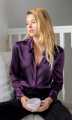 Women Silk Shirt Lapel Long-sleeved Solid Color Blouse Loose Drape Retro Top Shirt For Women Girls. 