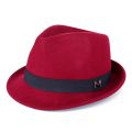 Men Winter Thick Warm Felt Fedora Hats Wool Gentleman Jazz Cap Homburg Male Classical Narrow Brim Top Hat. 