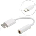 USB Type C Male to 3.5mm Female USB C Type C to 3.5 Headphone Audio Aux Cable Adapter Converter- White. 