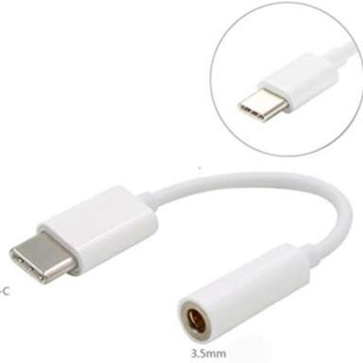 USB Type C Male to 3.5mm Female USB C Type C to 3.5 Headphone Audio Aux Cable Adapter Converter- White