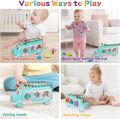 Baby Toy Musical School Bus, Knocking Piano Car with Shape Puzzles, Sensory Toys for Toddlers ,3in1 Educational Learning toys Gift for Girls and Boys. 