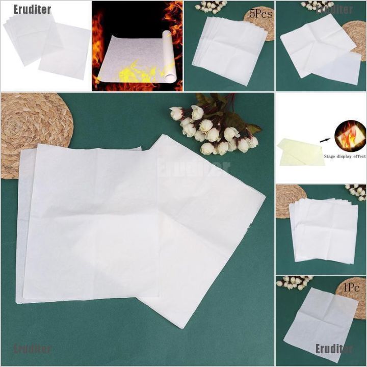 Eruditer 1/5Pcs 20*25cm Fire Paper Flash Flame Paper Fire Paper Magic Props Effect