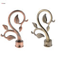 28mm Curtain Rod Head Ends Finials, Window Curtain Accessories, Leaves Shape. 