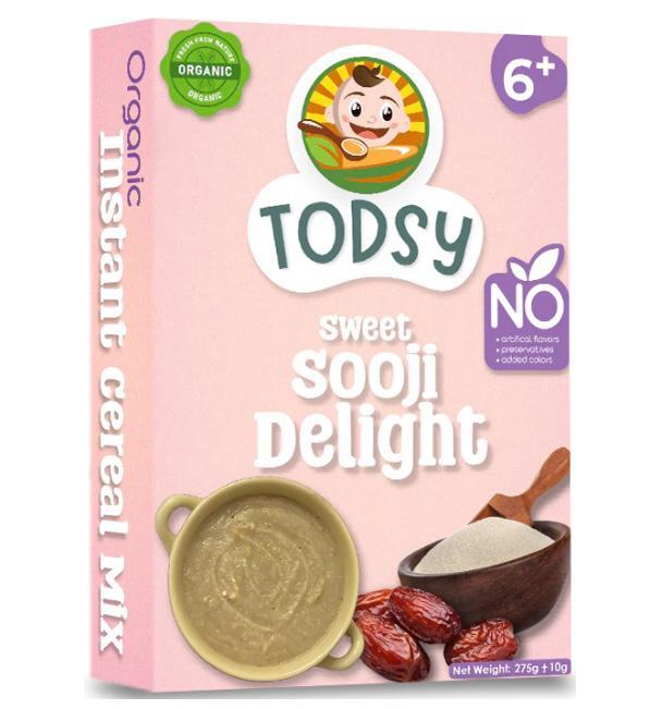 Baby Food - Baby Cereal - TODSY CEREAL - Sweet Sooji Delight 275g - 6+ Months