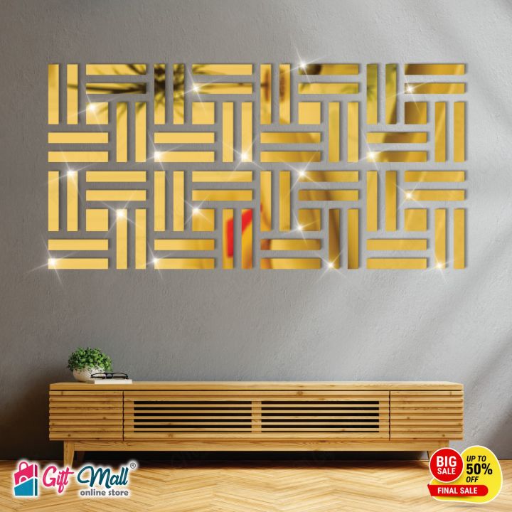 Golden%20LINES%20Acrylic%20Mirror%203D%20Wall%20Panels%20%20Art%20For%20Living%20Room,%20Bedroom%20and%20Bathroom%20-%20Gift%20Mall%20-%20Image%202