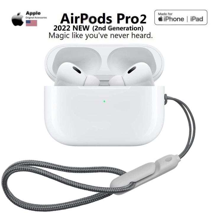 New_Apple AirPods Pro 2rd generation Active Noise Cancellation Earphone Wireless Bluetooth 5.0 Headphone IPX4 Transpare with_popup on_iPhone (no buzzer and volume control)