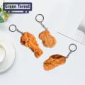 Food Keychain Realistic Fried Chicken Keychain Cute Food Pendant for Bags Keys Popular in Asia Simulated Food Decoration. 