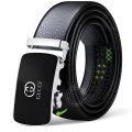 Micro Adjustable Automatic Buckle Belt for Men with Soft Lychee Pattern Faux Leather - Luxurious Buckle. 