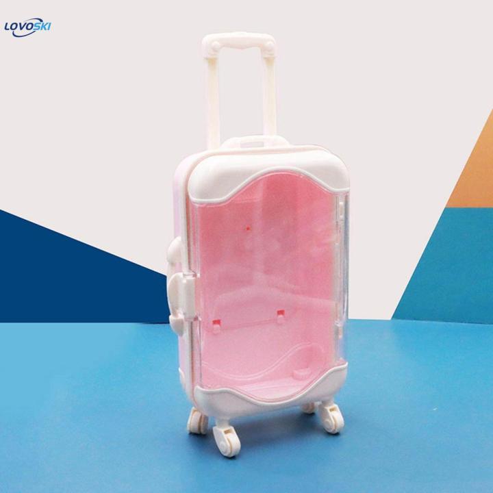 1/12 Mini Trolley Luggage,Doll House Scenery Pretend Play Toy,Miniature Trunk Living Room Furniture