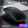 Mode 5.2 Wireless Bluetooth Mouse | RGB Gaming & Computer Mice | Dual Mode 2.4GHz | Adjustable DPI Button |  Rechargeable | USB Receiver | Matte Black RGB Light. 