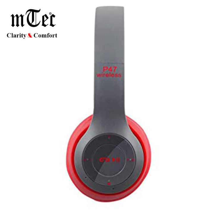 mTec%20Wireless%20Headphones%20P47%20Bluetooth%20Fold-able%20Headset%20with%20Stereo%20Earphones%20Red%20-%20Image%202