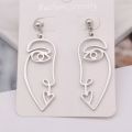 New Fashion American Cross border Personality Exaggerated Abstract Face Silhouette Earrings Hollow Face Earrings for Women. 