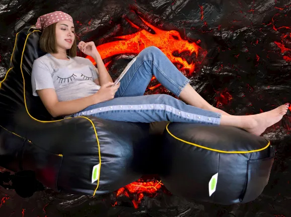 Relaxsit Gaming Chair Bean Bag – Leather Bean Bag Set for Adults