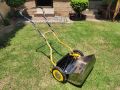 Manual Grass Cutting Machine 16" Lawn Mower Chrome. 