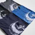 100% cotton digging the moon print funny mens o-neck t shirts fashion men's tops men T-shirt cool men tshirt male men tee shirts. 